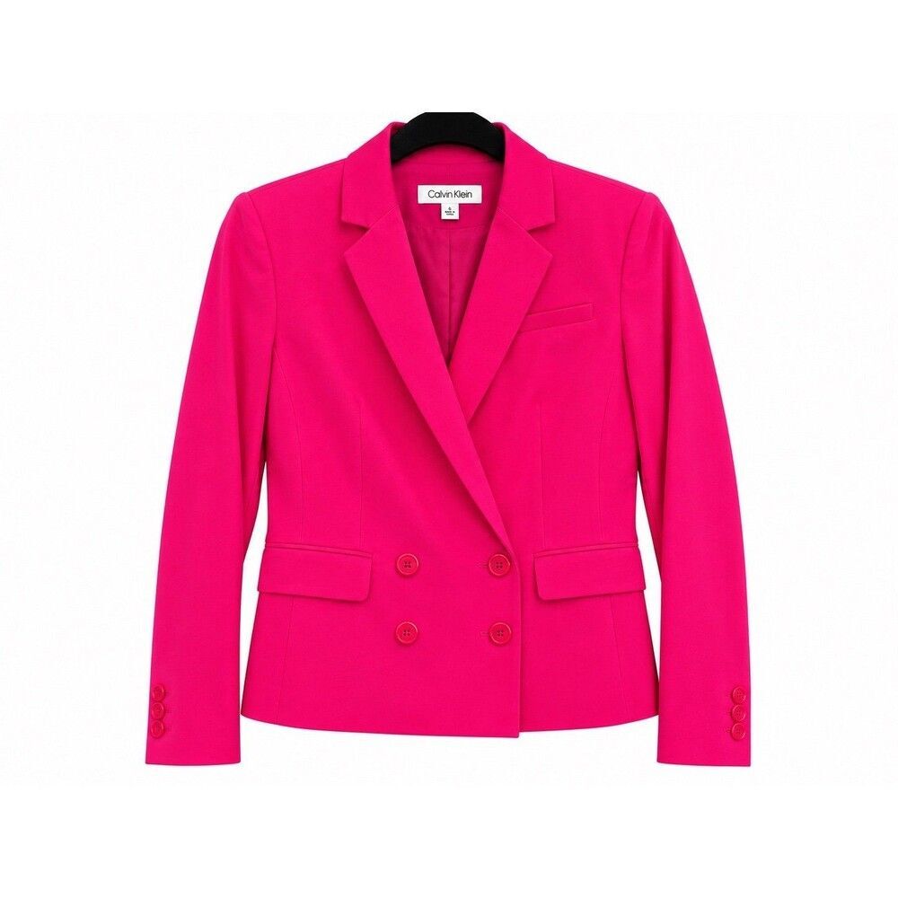 Calvin Klein Hot Pink Double-Breasted Blazer – Women’s Size 6